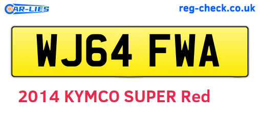 WJ64FWA are the vehicle registration plates.