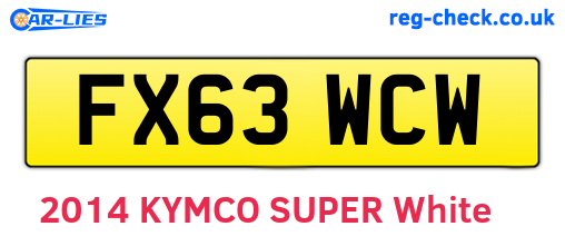 FX63WCW are the vehicle registration plates.