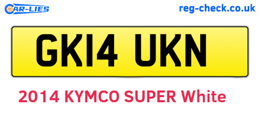 GK14UKN are the vehicle registration plates.