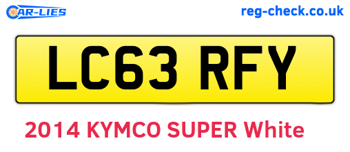 LC63RFY are the vehicle registration plates.