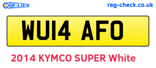 WU14AFO are the vehicle registration plates.