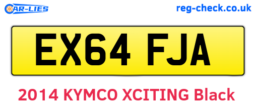 EX64FJA are the vehicle registration plates.