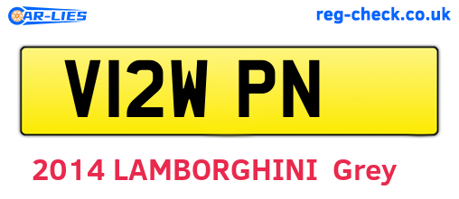 V12WPN are the vehicle registration plates.