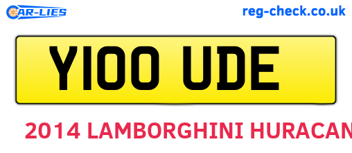 Y100UDE are the vehicle registration plates.