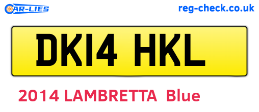 DK14HKL are the vehicle registration plates.