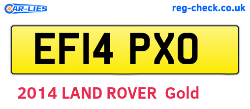 EF14PXO are the vehicle registration plates.