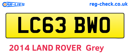 LC63BWO are the vehicle registration plates.