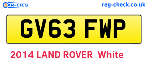 GV63FWP are the vehicle registration plates.