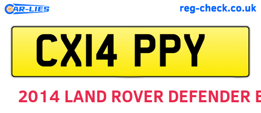 CX14PPY are the vehicle registration plates.