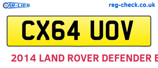 CX64UOV are the vehicle registration plates.