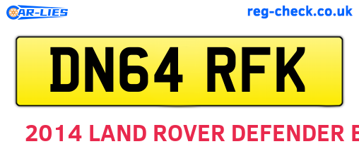 DN64RFK are the vehicle registration plates.