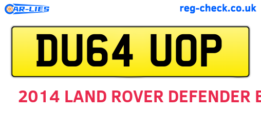DU64UOP are the vehicle registration plates.