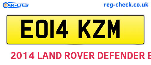 EO14KZM are the vehicle registration plates.
