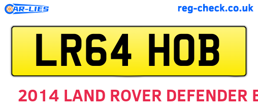 LR64HOB are the vehicle registration plates.