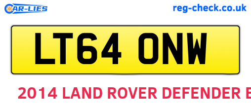 LT64ONW are the vehicle registration plates.
