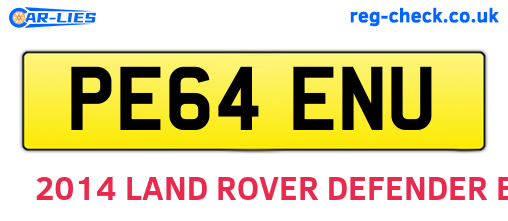PE64ENU are the vehicle registration plates.