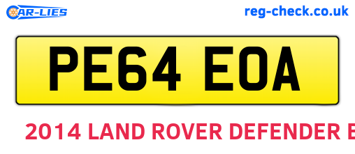 PE64EOA are the vehicle registration plates.
