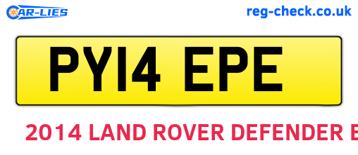 PY14EPE are the vehicle registration plates.