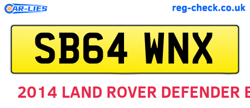SB64WNX are the vehicle registration plates.