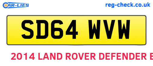 SD64WVW are the vehicle registration plates.