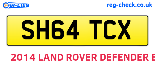 SH64TCX are the vehicle registration plates.