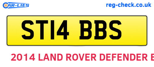 ST14BBS are the vehicle registration plates.
