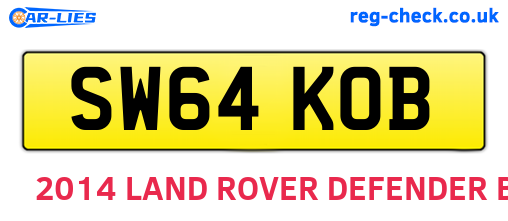 SW64KOB are the vehicle registration plates.