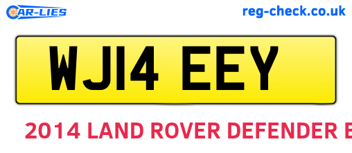 WJ14EEY are the vehicle registration plates.