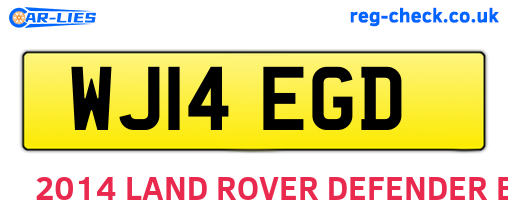 WJ14EGD are the vehicle registration plates.