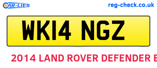 WK14NGZ are the vehicle registration plates.