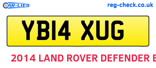 YB14XUG are the vehicle registration plates.