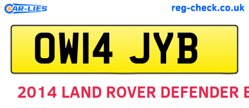 OW14JYB are the vehicle registration plates.