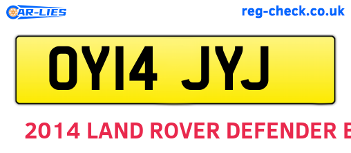 OY14JYJ are the vehicle registration plates.