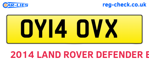 OY14OVX are the vehicle registration plates.