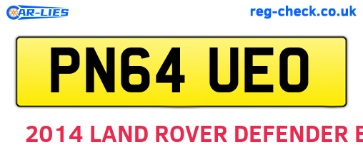 PN64UEO are the vehicle registration plates.