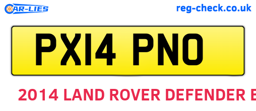 PX14PNO are the vehicle registration plates.
