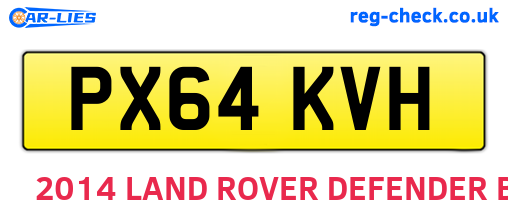 PX64KVH are the vehicle registration plates.