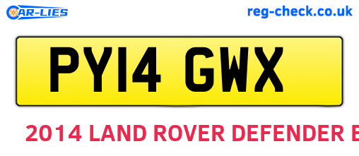 PY14GWX are the vehicle registration plates.