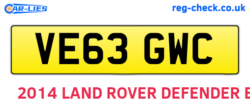 VE63GWC are the vehicle registration plates.