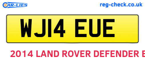 WJ14EUE are the vehicle registration plates.