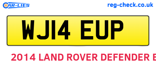 WJ14EUP are the vehicle registration plates.