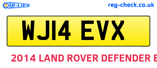 WJ14EVX are the vehicle registration plates.
