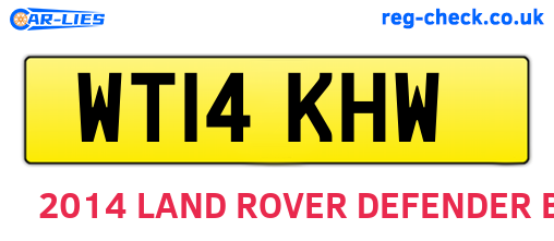 WT14KHW are the vehicle registration plates.