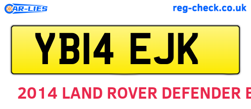 YB14EJK are the vehicle registration plates.