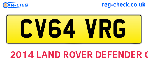 CV64VRG are the vehicle registration plates.