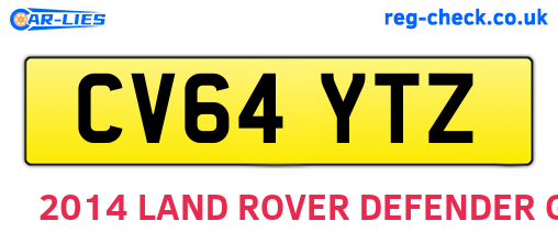 CV64YTZ are the vehicle registration plates.