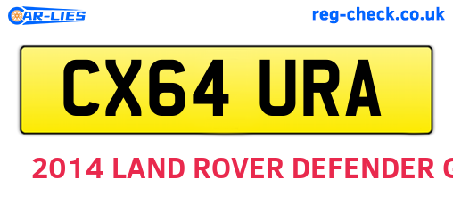 CX64URA are the vehicle registration plates.