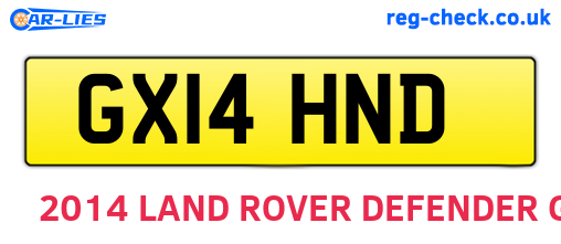 GX14HND are the vehicle registration plates.