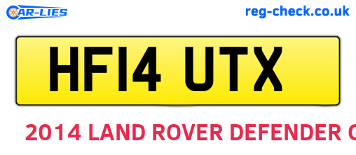 HF14UTX are the vehicle registration plates.