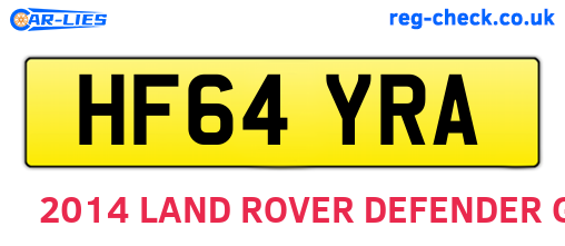 HF64YRA are the vehicle registration plates.